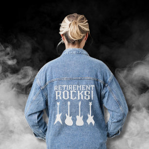 Retirement Rocks Guitar Lovers Retiree Denim Jacket