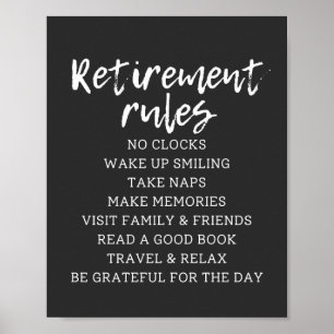 Retirement Rules Sign, Retirement Gift Sign