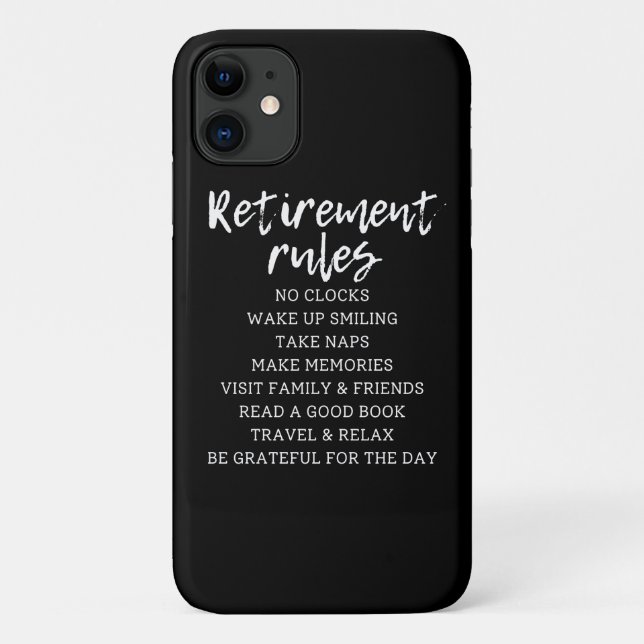 Retirement Rules Sign, Retirement Gift Sign Case-Mate iPhone Case (Back)