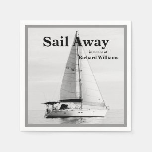 Retirement sailing Sail Away Sailboat formal Napkin