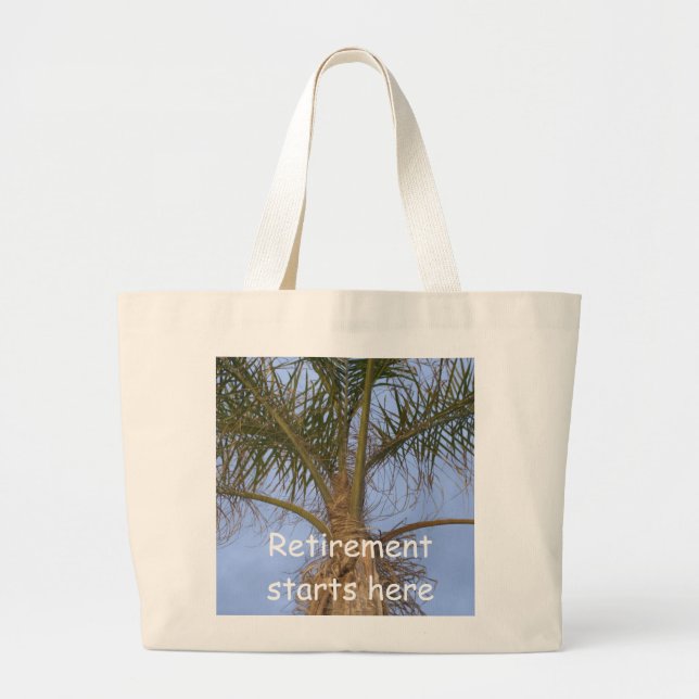 Retirement Saying Palm Tree Humour Jumbo Bag (Front)