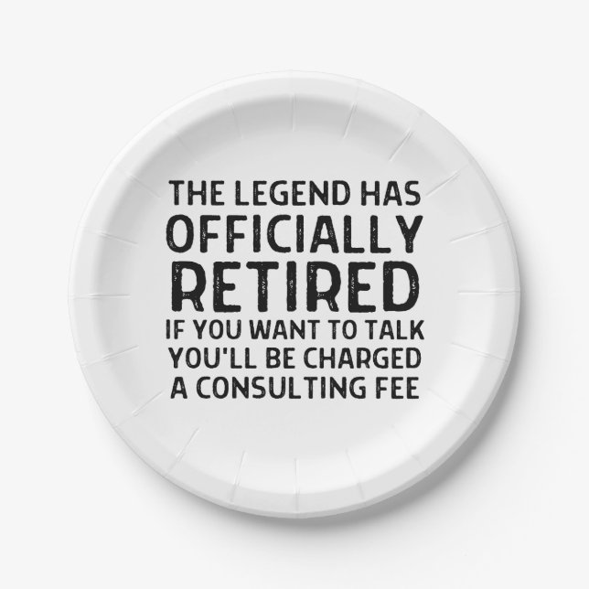 Retirement saying paper plate (Front)