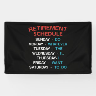 Retirement Schedule Calendar Office Humour Coworke Banner