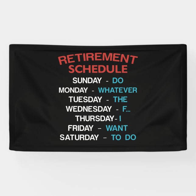 Retirement Schedule Calendar Office Humour Coworke Banner (Horizontal)