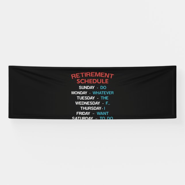 Retirement Schedule Calendar Office Humour Coworke Banner (Horizontal)