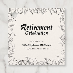 Retirement School Teacher Celebration Party Favour Tags