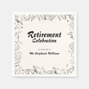 Retirement School Teacher Celebration Party Napkin