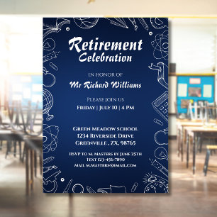 Retirement School Teacher Party Celebration Invitation