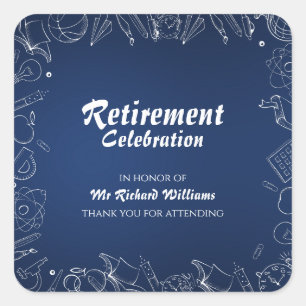 Retirement School Teacher Party Celebration Square Sticker
