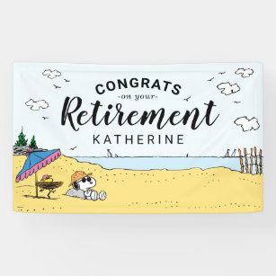 Retirement   Snoopy & Woodstock on the Beach Banner