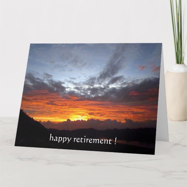 retirement sunset colors big card (Front)