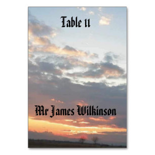Retirement sunset photo new beginning table number
