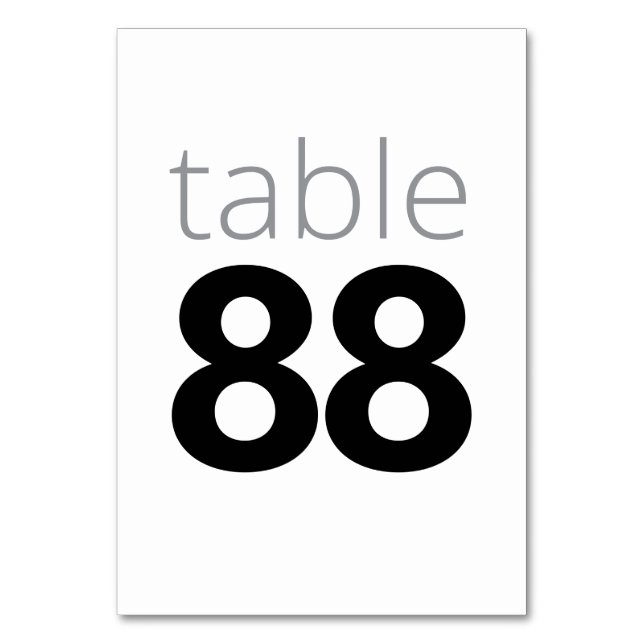 retirement table number (Back)