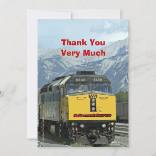 Retirement Thank You, Yellow Train Railroad You Card