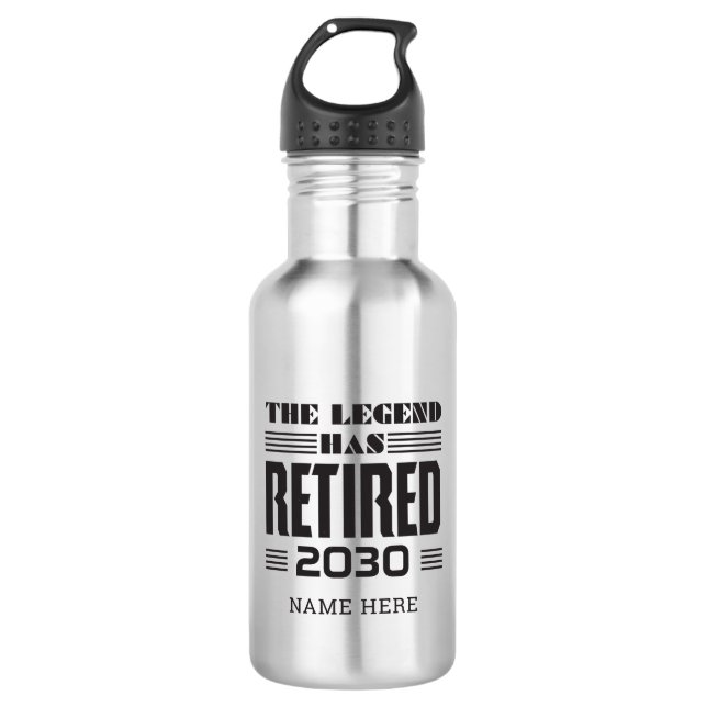 Retirement The Legend Has Retired Personalised 532 Ml Water Bottle (Front)