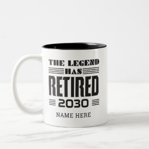 Retirement The Legend Has Retired Personalised Two-Tone Coffee Mug