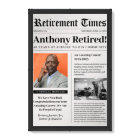 Retirement Times Newspaper Poster for Framed Gift