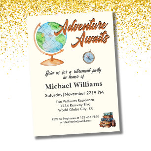 Retirement Travel Adventure Awaits Globe Invitation