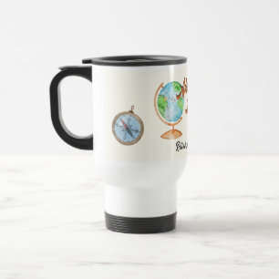 Retirement Travel Adventure Awaits Globe  Mug
