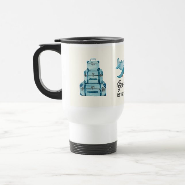 Retirement Travel Adventure Plane Mug (Left)
