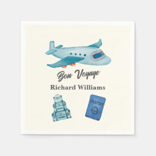 Retirement Travel Adventure Plane Napkin