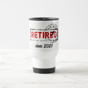 Retirement Travel Post Stamp Grunge Mug