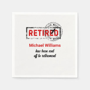 Retirement Travel Post Stamp Grunge Napkin