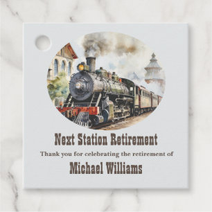 Retirement Travel Theme Party Train Next Station Favour Tags