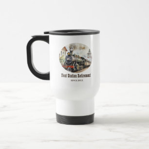 Retirement Travel Theme Party Train Next Station Mug