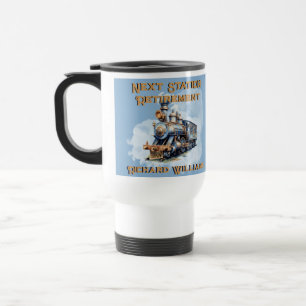 Retirement travel theme Vintage Train Next Station Mug