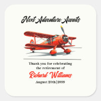 Retirement Travel Themed Party Red Plane Vintage