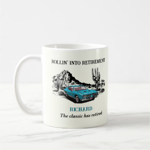 Retirement Travel Vintage Car Desert Party Coffee Mug