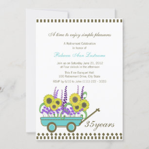 Retirement Wagon Full of Flowers Invitation