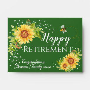 Retirement Watercolor Sunflower Cash Gift Envelope