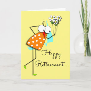 Retirement Whimsical Bird Design Card