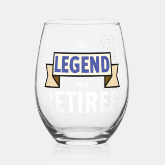 Retirement Wine Glass Humourous