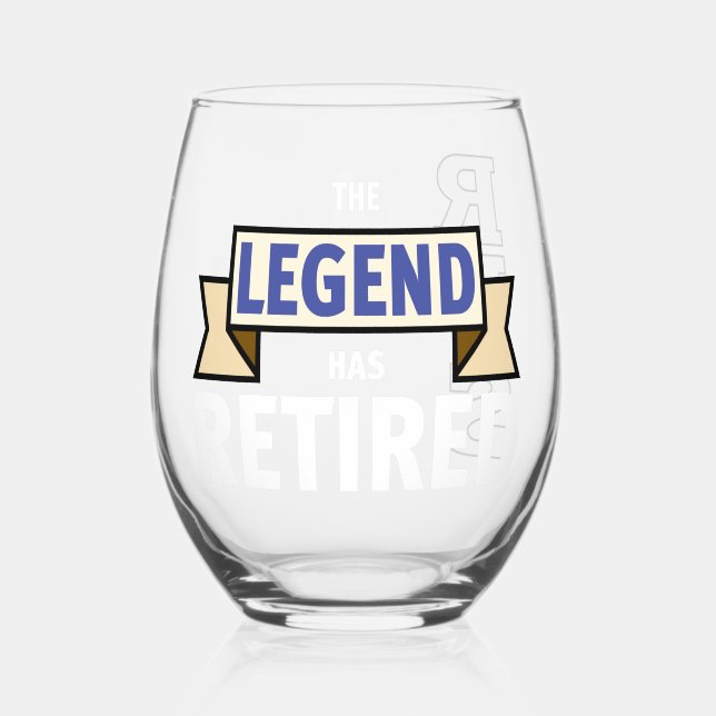 Retirement Wine Glass Humourous (Front)