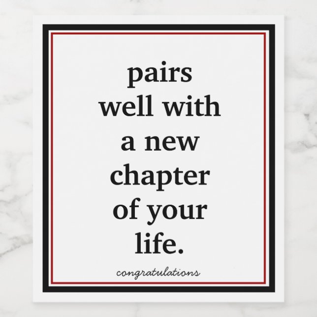 Retirement Wine Label (Single Label)