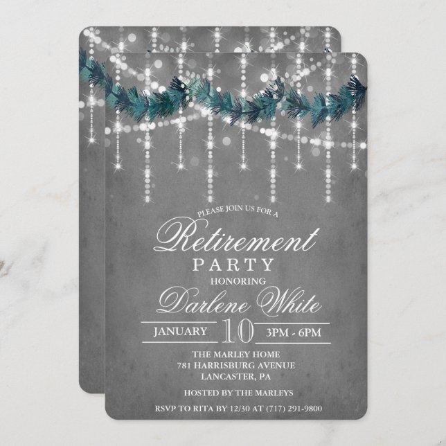 Retirement Winter Holiday Party Invitation (Front/Back)