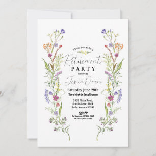 Retirement Womens Wildflowers Floral Ditsy Invitation