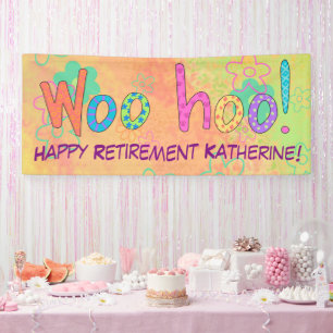 Retirement WooHoo Name Personalised Banner