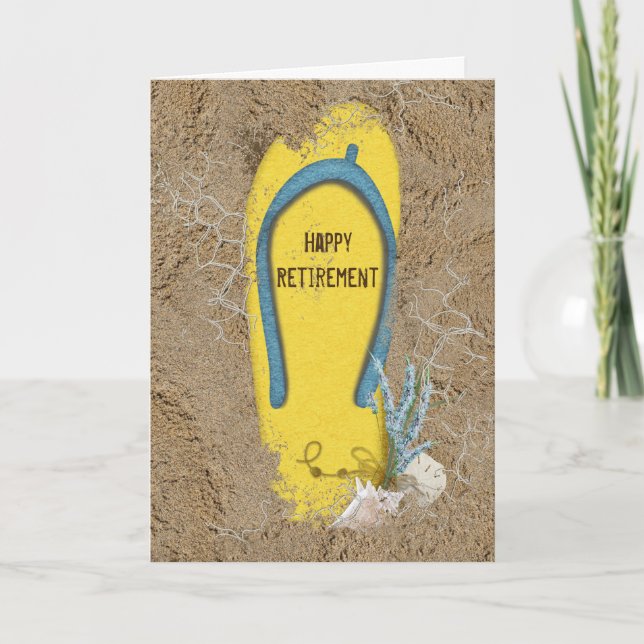 Retirement Yellow Flip-flops Card (Front)