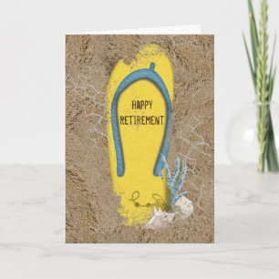 Retirement Yellow Flip-flops Card