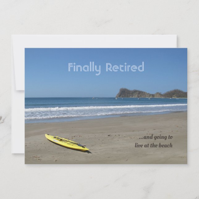 Retiring at the Beach (customisable) Invitation (Front)
