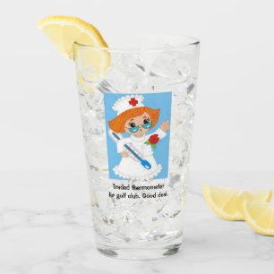 Retiring Nurse Golfer Glass