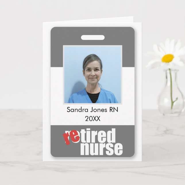 retiring nurse personalised photo retirement card (Small Plant)