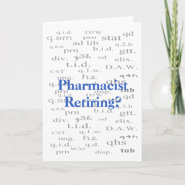 Retiring Pharmacist Card (Front)