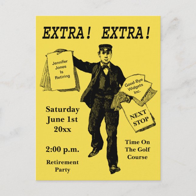 Retiring - Retirement Save The Date Invitation Postcard (Front)