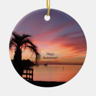 Retirment Florida Sunset Ceramic Tree Decoration