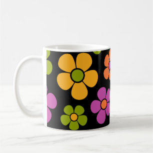Reto 1960s Style Mid Mod Floral Pattern Coffee Mug